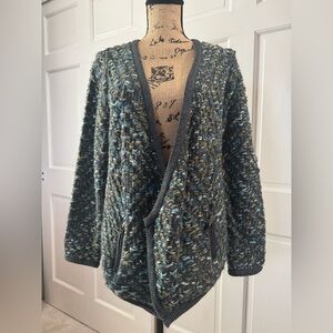 Moth Green Chunky Knit Cardigan Sweater